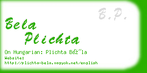 bela plichta business card